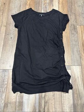 Sanctuary Black Side Lace-Up Short Sleeve Tunic